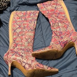 Jimmy Choo Vibrant Snakeskin Heeled Boots